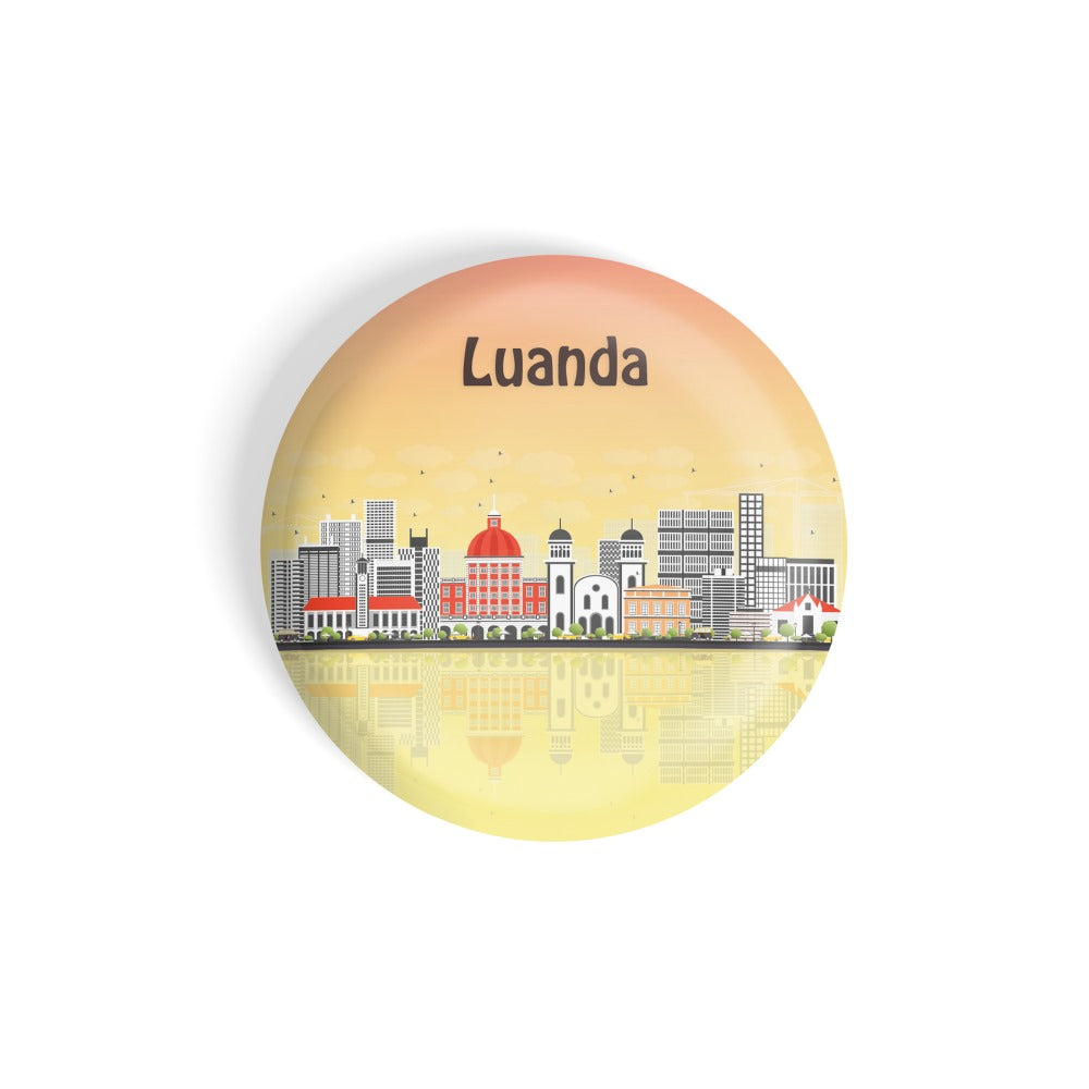 dhcrafts Round Fridge Magnet Multicolour Places Donnguan City In China Glossy Finish Design Pack of 1 (58 mm)